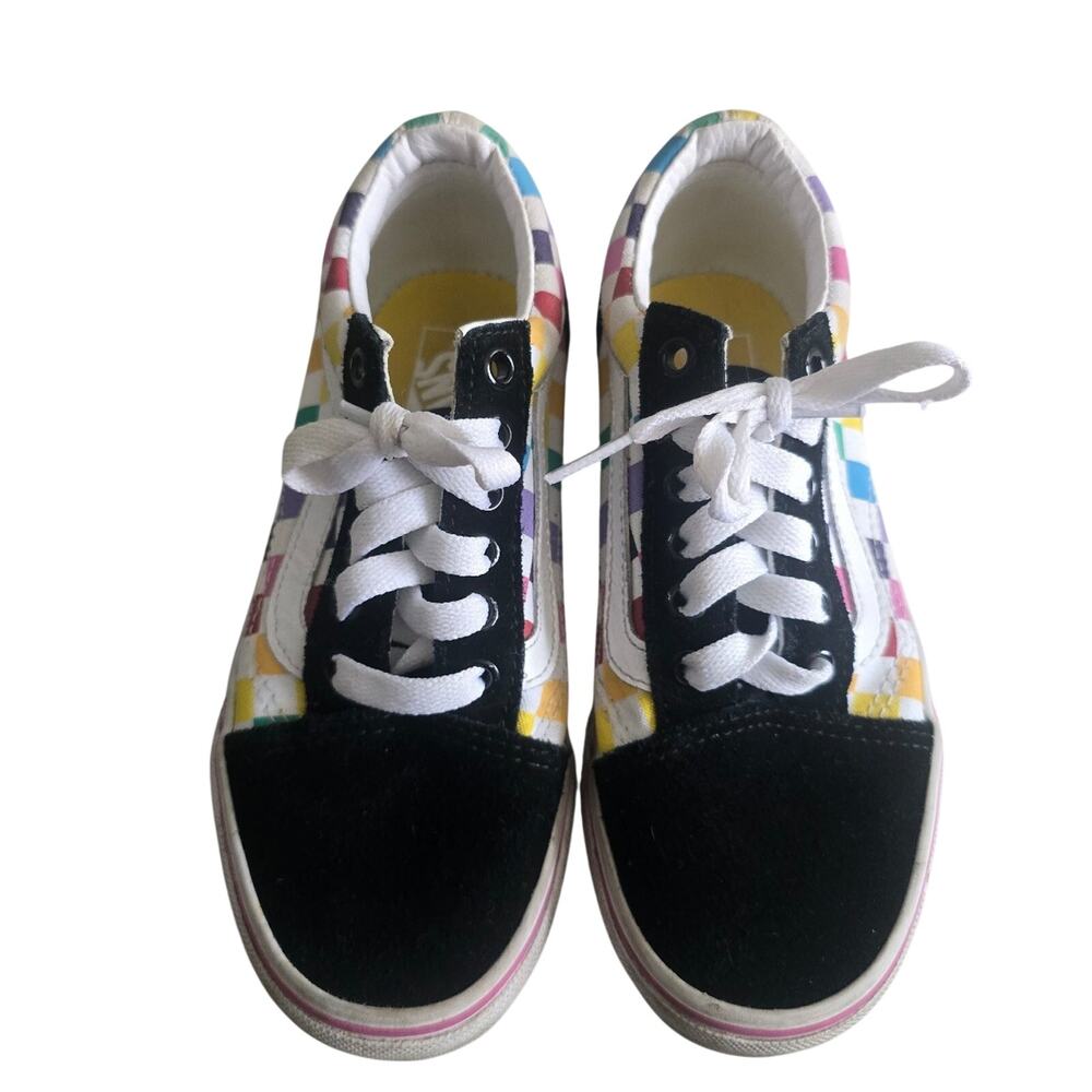 Vans OTW Rainbow Checkered - Youth/Kids Sz 1 Pride Colorful Suede & Canvas Low